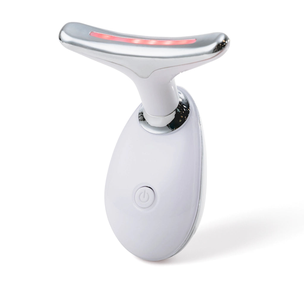 Vibralift – Multifunktionales Nacken- und Gesichtsmassagegerät mit LED, Schallvibration und Wärme